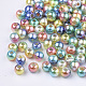 Regenbogen ABS Kunststoff Nachahmung Perlen OACR-Q174-4mm-07-2