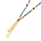 Fabrication de collier de perles turquoise naturelle réglable MAK-G012-02-6