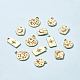 BENECREAT 32Pcs 18K Gold Plated 4 Style Flat Round Rectangle Star Moon Pattern Alloy Pendants with Crystal Rhinestone FIND-BC0001-89-4