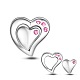 TINYSAND Heart 925 Sterling Silver European Beads TS-C-095-1