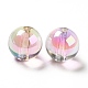 Perles acryliques irisées arc-en-ciel à placage uv bicolore TACR-D010-03A-06-2