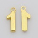 Rack Plated Zinc Alloy Number Charms PALLOY-A062-1G-NR-1