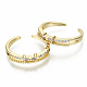 Brass Micro Pave Clear Cubic Zirconia Cuff Rings RJEW-S045-043G-NR-2