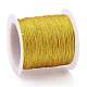 ポリエステル編組メタリック糸  DIYの編みこみのブレスレット作りと刺繡のために  ゴールド  0.4mm  6プライ  約54.68ヤード（50m）/ロール OCOR-I007-B-01-2