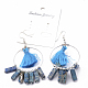 Nylon Tassels Dangle Earrings EJEW-S202-006-3