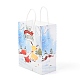 クリスマステーマクラフト紙袋  ハンドル付き  ギフトバッグやショッピングバッグ用  鹿の模様  35cm ABAG-H104-D07-3