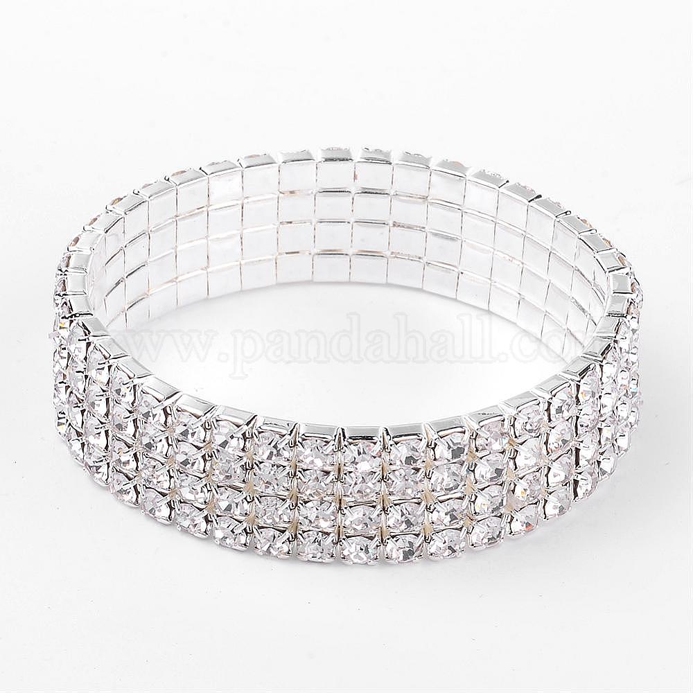 Wholesale 4 Row stretch Rhinestone Bracelet