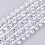 Quarzo naturale perline di cristallo fili, perle di cristallo di rocca, tondo, 6mm, Foro: 1 mm, circa 32pcs/filo, 7.5 pollice