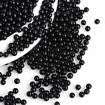 Abalorios de acrílico de la perla de imitación, ningún agujero, redondo, negro, 6mm, aproximamente 5000 unidades / bolsa