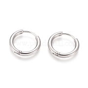 Серьги-кольца Huggie Hoop из нержавеющей стали 304 EJEW-F111B-17mm-P