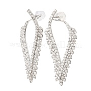 Серьги-гвоздики из латуни с полыми листьями EJEW-L270-15P
