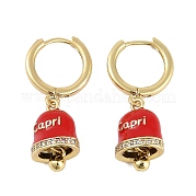 Женские серьги-кольца из латуни и эмали EJEW-U015-25G-G