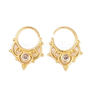 Серьги из латуни с фианитом EJEW-S219-11G