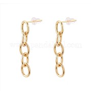 Латунные овальные серьги-гвоздики KK-T071-18G-02