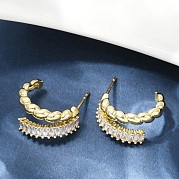 Серьги-гвоздики из латуни с микропаве и цирконием EJEW-M082-16G-02