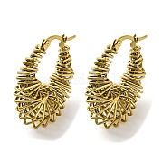 Серьги-кольца из нержавеющей стали 304 с ионным покрытием (IP) EJEW-K295-10G