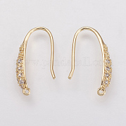 Brass Micro Pave Cubic Zirconia Earring Hooks KK-F731-05G