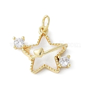 Подвески из латуни микропаве с фианитами и стеклом KK-F892-47G-01