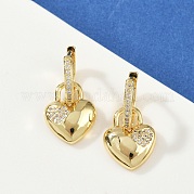 Латунные серьги-кольца из прозрачного кубического циркония EJEW-S275-01G