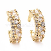 Массивные серьги-каффы из прозрачного кубического циркония EJEW-G288-09G