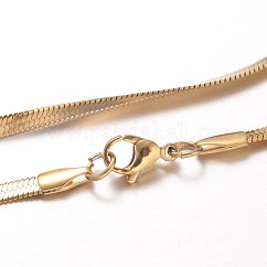 Collares de cadena de serpiente de acero inoxidable 304 con revestimiento iónico (IP), con cierre de langosta, dorado, 17.7 pulgada (45 cm), 3~3.3x0.7mm