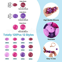 120 perline focali in silicone di 12 stili&nbsp;SIL-CW0001-01D