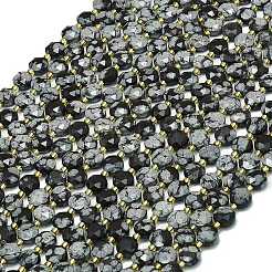 Naturschneeflocke Obsidian Perlen Stränge&nbsp;G-C116-A78-02