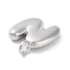 Pendenti con lettere a palloncino in ottone placcato a cremagliera&nbsp;X-KK-C050-01P-N