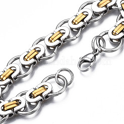 Ionenplattierung (IP) zweifarbige 201 Edelstahl-Kettenarmbänder&nbsp;BJEW-S057-90