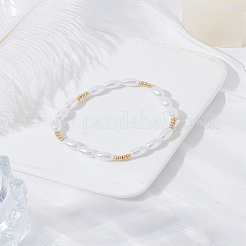 1 Stück Stretch-Armbänder aus ABS-Kunststoff mit Reisperlen-Imitation für Frauen&nbsp;BJEW-LP0002-50