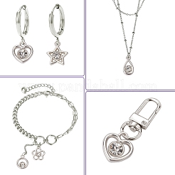50 Stück 5 Stile aus Kunststoff mit Harz-Strass-Anhängern&nbsp;KY-CJ0001-94