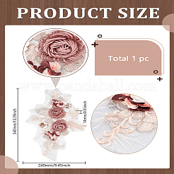 1 Stück bestickte Spitzenapplikationen aus Polyester mit 3D-Blumenmuster&nbsp;DIY-LP0003-29