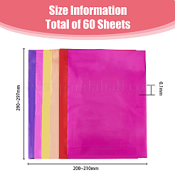 60 Stück 6 Farben A4 Heißfolienprägepapier&nbsp;DIY-FH0006-18