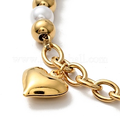 201 Edelstahl-Herz-Charm-Armband&nbsp;BJEW-A126-11G