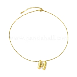 Collar con colgante de acero inoxidable 304 con letra inicial y baño de iones (IP)&nbsp;NJEW-R265-05G-H