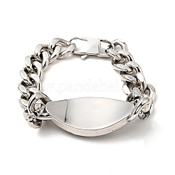 Bracciale a maglie romboidali con teschio in acciaio inossidabile 304 anti-ossidazione con catene a maglie per uomo e donna&nbsp;BJEW-E009-23P