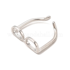 Offener Manschettenring aus Messing mit Brillengestell für Damen&nbsp;X-RJEW-F140-140P