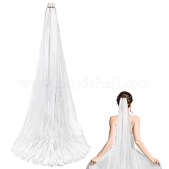 Lange Brautschleier aus Organza&nbsp;AJEW-WH0596-965B-03