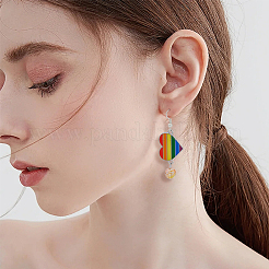 30 Stück regenbogenfarbene Emaille-Verbindungsanhänger aus Legierung&nbsp;ENAM-HY0001-15