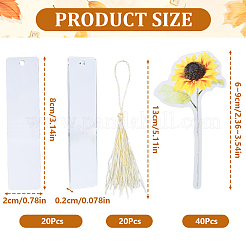 Kits de fabrication de marque-pages rectangulaires vierges en acrylique avec pompon en polyester&nbsp;DIY-YW0010-86A