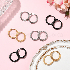 18 pieza de pendientes de aro giratorios de acero inoxidable 303 de 3 colores para mujer&nbsp;EJEW-SC0001-81B