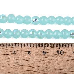 Chapelets de perles en verre d'imitation jade électrolytique&nbsp;EGLA-Q132-6MM-01B-06