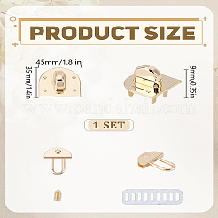 1 set di accessori per chiusura a torsione per borse in lega di zinco&nbsp;DIY-LP0002-03