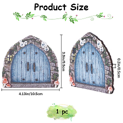Sculpture de porte de fée en bois&nbsp;DIY-WH0430-364