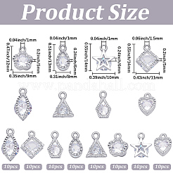 Ciondoli in lega 80 pz 8 stili styles&nbsp;ZIRC-SP0001-13P