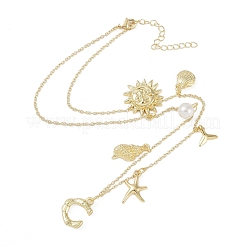 Colliers avec pendentif initial en forme de coquille plaqué or 18 carat&nbsp;IL8059-3