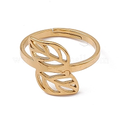 Bague réglable en acier inoxydable 201 avec placage ionique (IP) pour femme&nbsp;RJEW-C045-05G