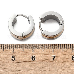 Pendientes de aro de acero inoxidable 304 con efecto pulido&nbsp;EJEW-M001-36GP-A