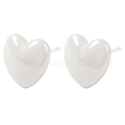 Boucles d'oreilles coeur en céramique de zircone biocéramique hypoallergénique&nbsp;EJEW-C065-02