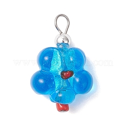 6 Stück 6 Farben handgefertigte Silberfolie Glas Bunte Malerei Anhänger&nbsp;PALLOY-JF04685